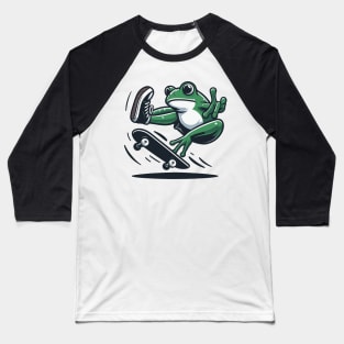 Skater Frog Baseball T-Shirt